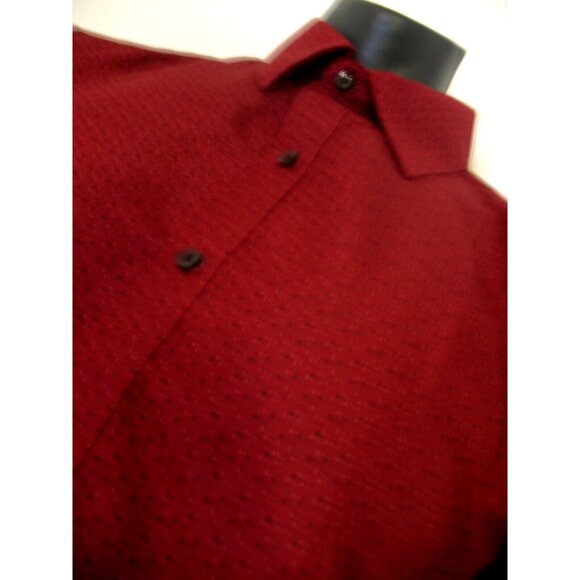 Unknown Brand Luxury Red/Blue Patterned SHIRT SZ Medium, Flip cuffs long sleeve. - Picture 7 of 13